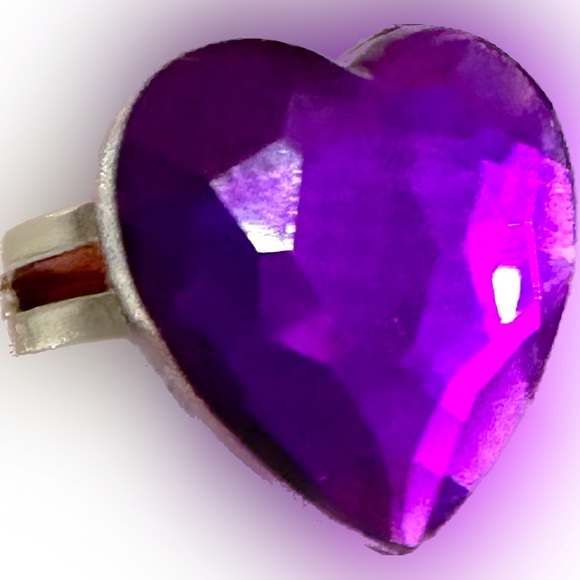 VTG RARE Y2K LISA FRANK PINK HEART GEM RING BLING JEWELRY VALENTINE GIFT LOVE LV - Picture 1 of 6